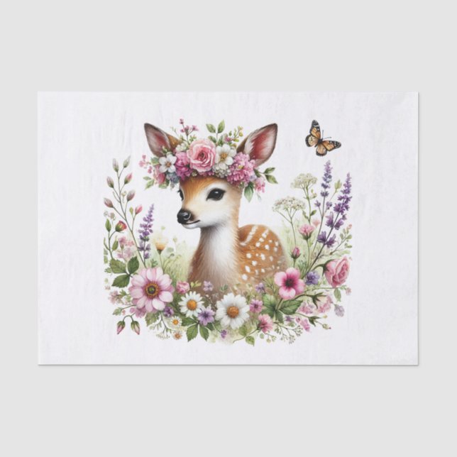 Papier Mousseline Boeuf de bois mignon décapant cerf (Recto)