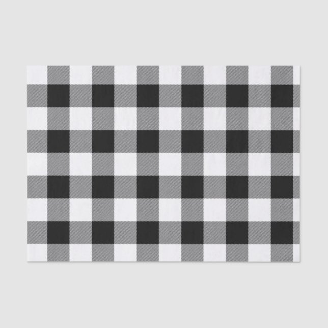 Papier Mousseline Boeuf noir blanc Buffalo plaqué (Recto)