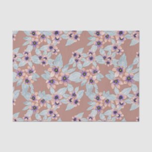 Papier Mousseline Bohème Terracotta rose Fleurs Aquarelle