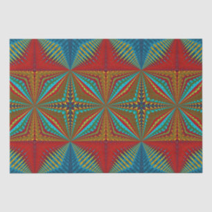 Papier Mousseline Boho Abstrait Hippie Cool Rouge bleu ethnique Trip