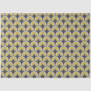 Papier Mousseline Boho arc-en-ciel jaune et gris