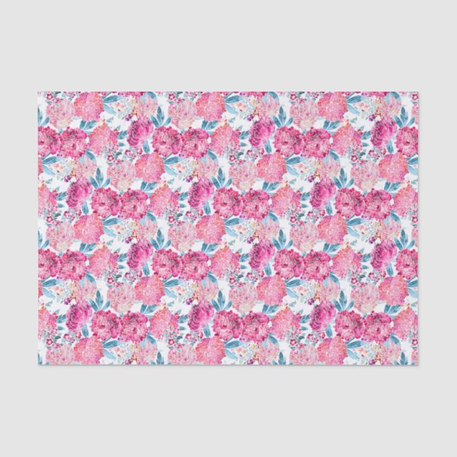 Papier Mousseline Boho Chic Tropical Rose Floral Motif (Recto)