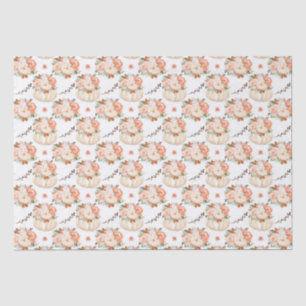 Papier Mousseline Boho citrouilles et motifs floraux