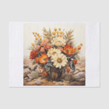 Boho Desert Floral Bouquet Art pour Découpage
