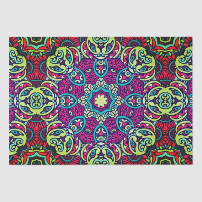 Papier Mousseline Boho design Mandala Tissue Paper (Recto)