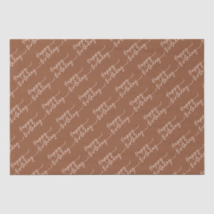 Papier Mousseline Boho Été Brown Terracotta Branché Joyeux Anniversa