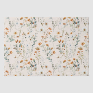 Papier Mousseline Boho fleur sauvage aquarelle