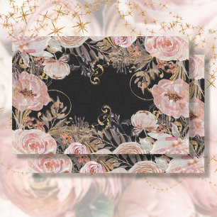 Papier Mousseline BOHO Floral Blush Rose Gold Folift Decoupage