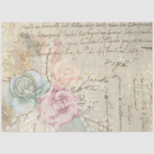 Papier Mousseline Boho Floral Ephemera Design Series #4 (Recto)
