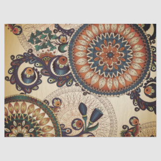 Papier Mousseline Boho Funky Trendy Retro Motif Abstrait
