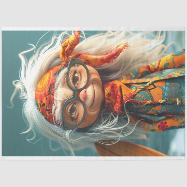 Papier Mousseline Boho Hippie the Grama (Recto)