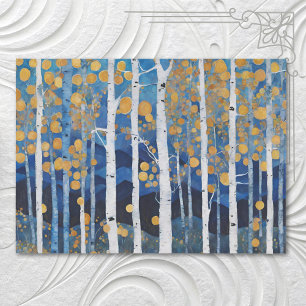 Papier Mousseline Boho Mountain Aspen Tree Scene