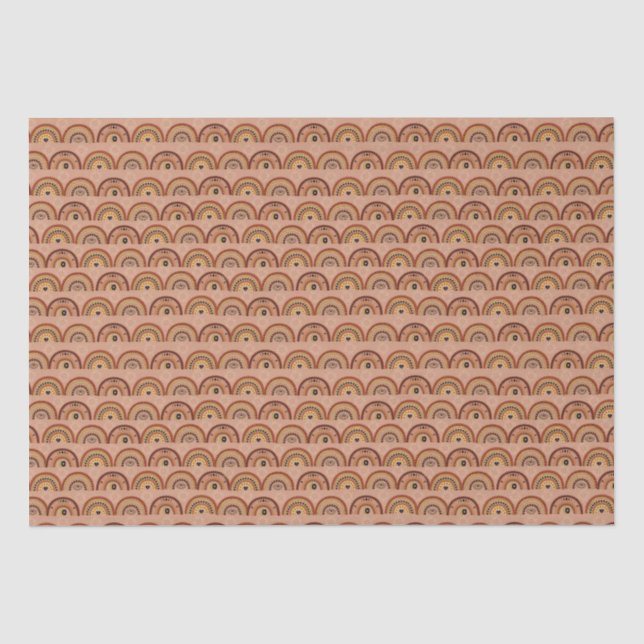 Papier Mousseline Boho Mystic Eye Rainbow Tan Arrière - plan (Recto)