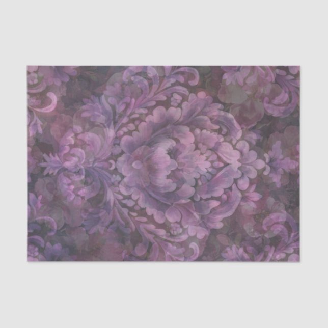 Papier Mousseline Boho prum motif rose découpage (Recto)