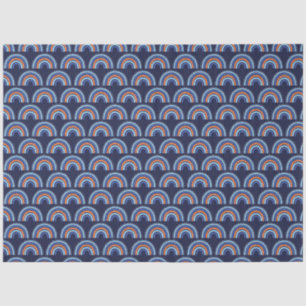 Papier Mousseline Boho Rainbow Orange et Navy Blue