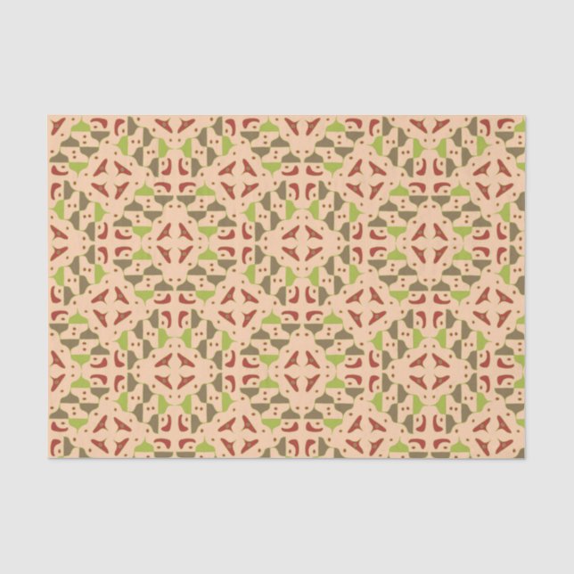 Papier Mousseline Boho Retro Moderne Graphique Papier Tissu (Recto)