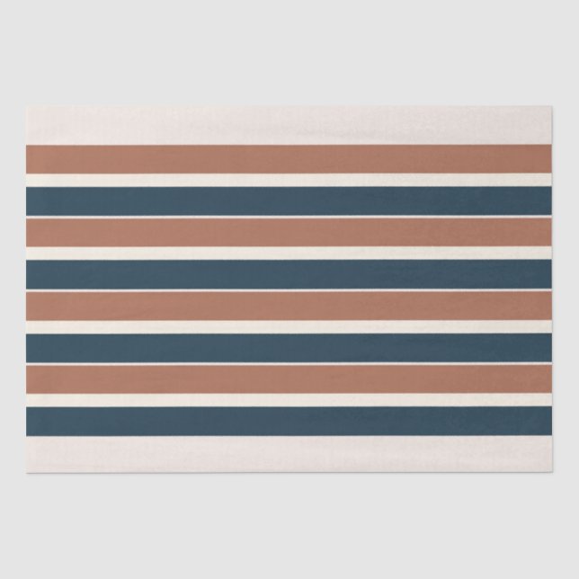 Papier Mousseline Boho Rustic et Navy Stripes (Recto)