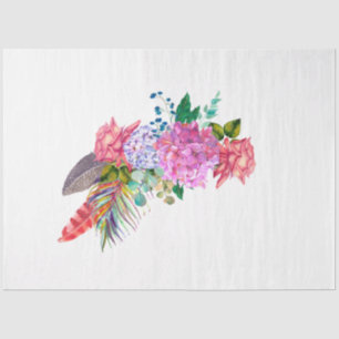Papier Mousseline Boho Skull and Flowers Series Design 7