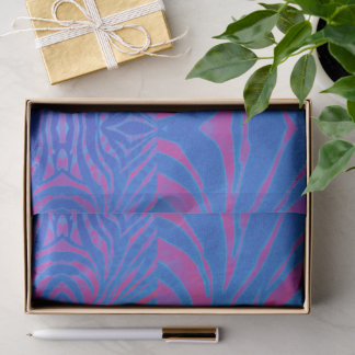 Papier Mousseline Boho Tiger Bleu et rose
