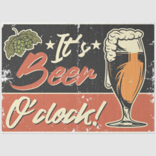 Papier Mousseline Boire De Bière C'Est La Bière O'clock