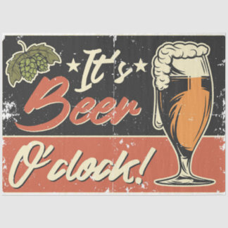 Papier Mousseline Boire De Bière C'Est La Bière O'clock