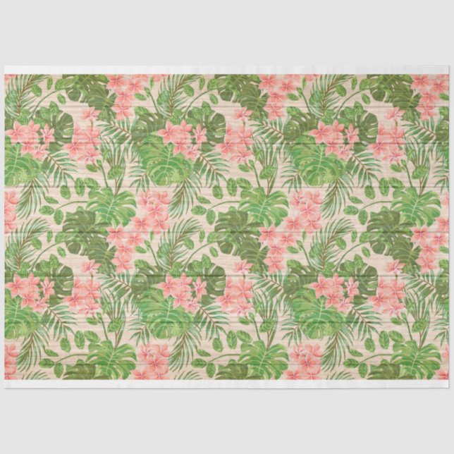 Papier Mousseline Bois Floral Moderne Papier Tissu Populaire (Recto)