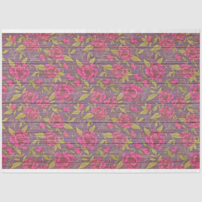 Papier Mousseline Bois Floral Moderne Papier Tissu Populaire (Recto)