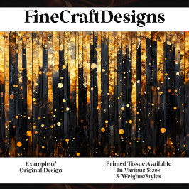 Papier Mousseline Bois noir avec effet feuille d'or J3 Découpage