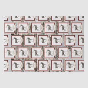 Papier Mousseline Bois rustique Elk / Reindeer Famille Monogramme ta
