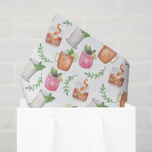 Papier Mousseline Boissons Mint Julep Derby à l'aquarelle