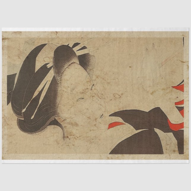 Papier Mousseline Boîtier pour femmes japonaises anciennes Imprimer  (Recto)