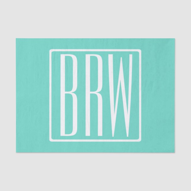 Papier Mousseline Bold Modern | White on aqua (Recto)