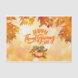 Papier Mousseline Bon thanksgiving Feuilles d'automne et Citrouille