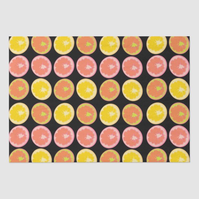 Papier Mousseline Bonbon Citron Motif Fruitier Anniversaire (Recto)