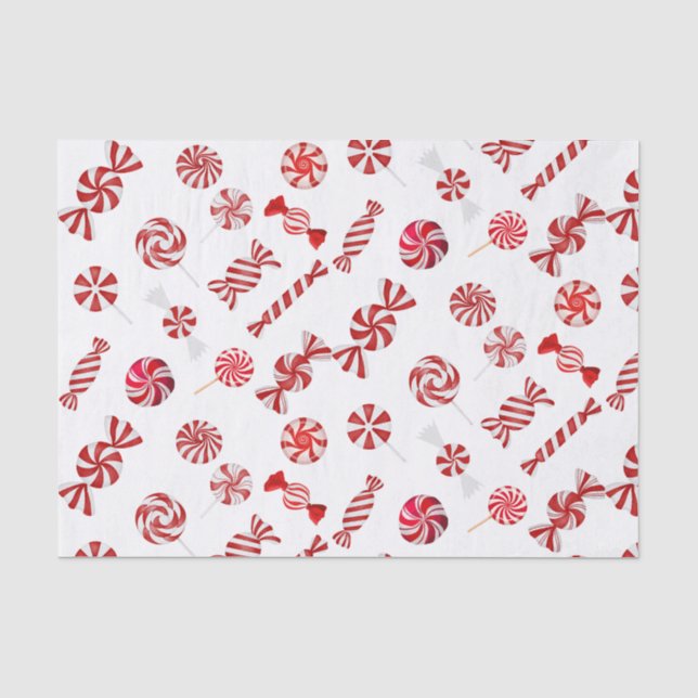Papier Mousseline Bonbons à la menthe de Noël (Recto)