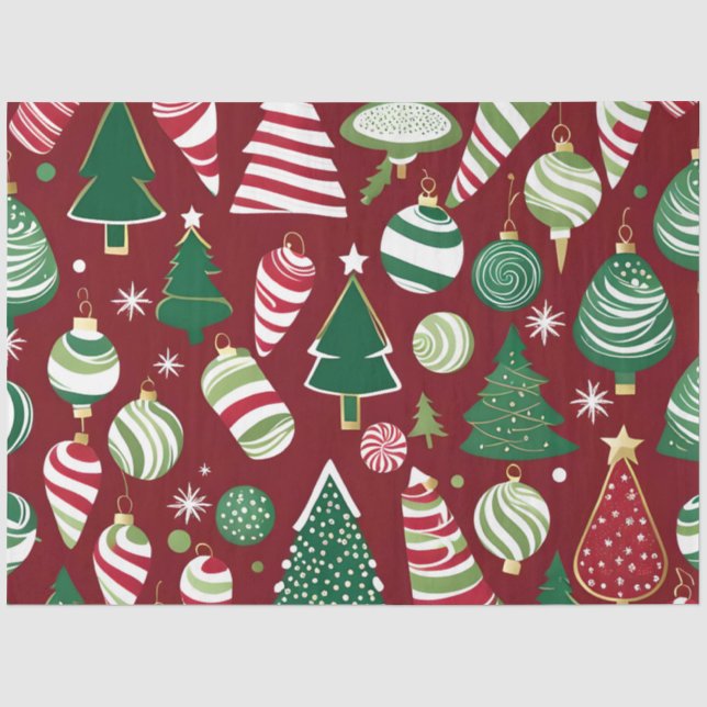 Papier Mousseline bonbons de noël ornements papier de tissu (Recto)