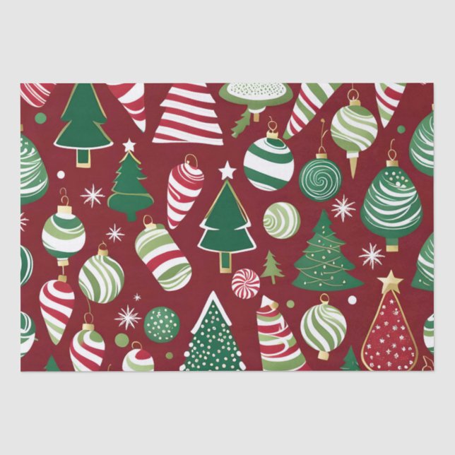 Papier Mousseline bonbons de noël ornements papier de tissu (Recto)