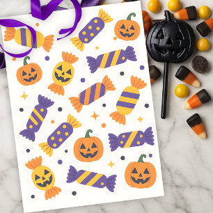 Papier Mousseline Bonbons d'Halloween et Jack-o-Lanterns