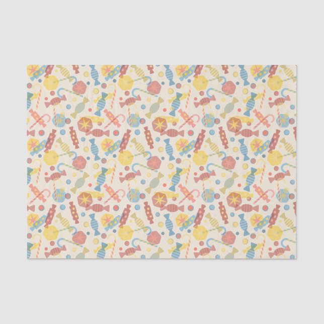 Papier Mousseline Bonbons et motif de sucrerie (Recto)