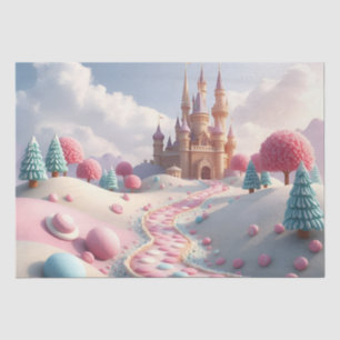 Papier Mousseline Bonbons Rose Neige Terre Fée Château