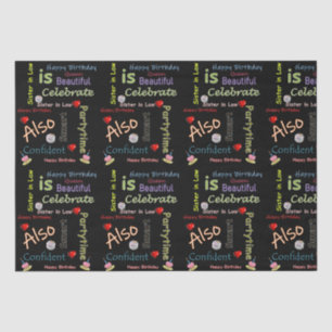 Papier Mousseline Bonne Anniversaire Tissue Paper Soeur en droit