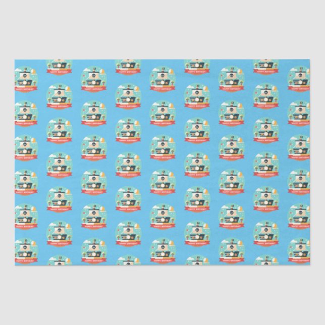 Papier Mousseline Bonne Aventure Pirate Anniversaire (Recto)