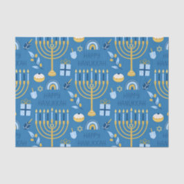 Papier Mousseline Bonne Hanoukka Blue Star de David