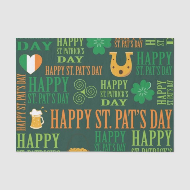 Papier Mousseline Bonne Saint Patrick's Day (Recto)