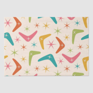 Papier Mousseline Boomerang du milieu du siècle avec Starbursts rétr
