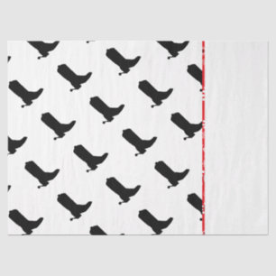 Papier Mousseline Boot Cowboy Spire Silhouette Motif Bandana trim