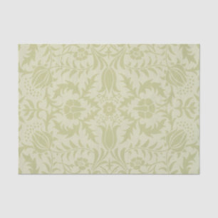Papier Mousseline Borage vert tendre vintage damassé de William Morr