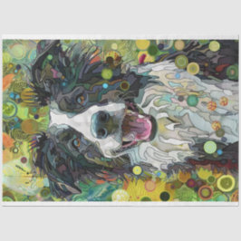 Papier Mousseline Bordure Collie Vivid Peinture Découpage