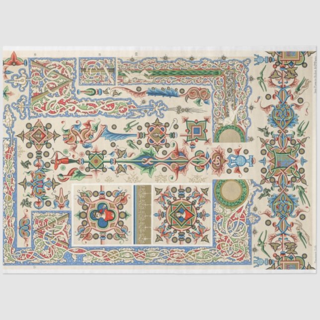 Papier Mousseline Bordures d'art populaire décoratif & Découpage mot (Recto)