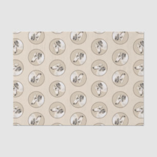 Papier Mousseline Borzoi Argent Brindle Peinture Wolfhound Chien Art